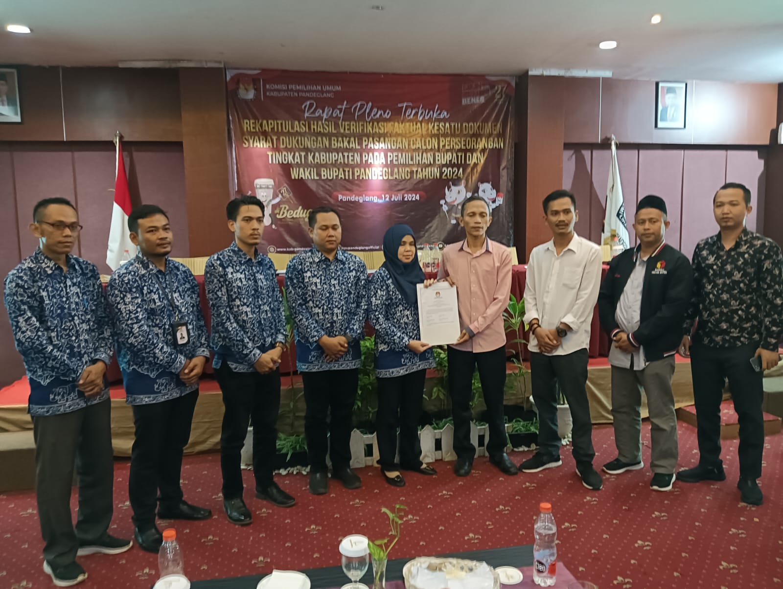 Rapat Pleno Terbuka Rekapitulasi Hasil Verfak Bakal Calon Perseorangan Pilkada 2024