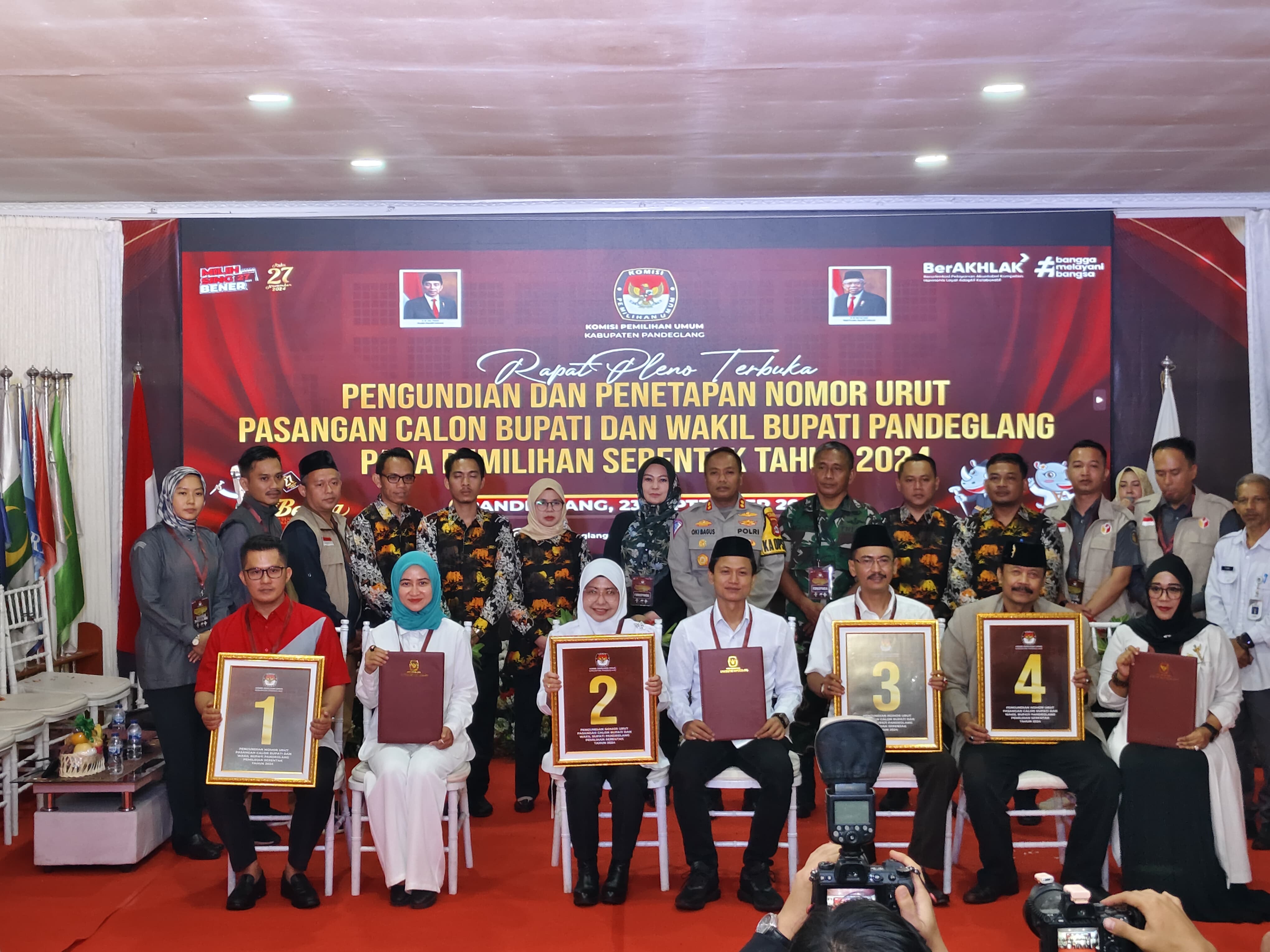 Pengundian & Penetapan Nomor Urut Pasangan Calon Bupati & Wakil Bupati Pandeglang 2024