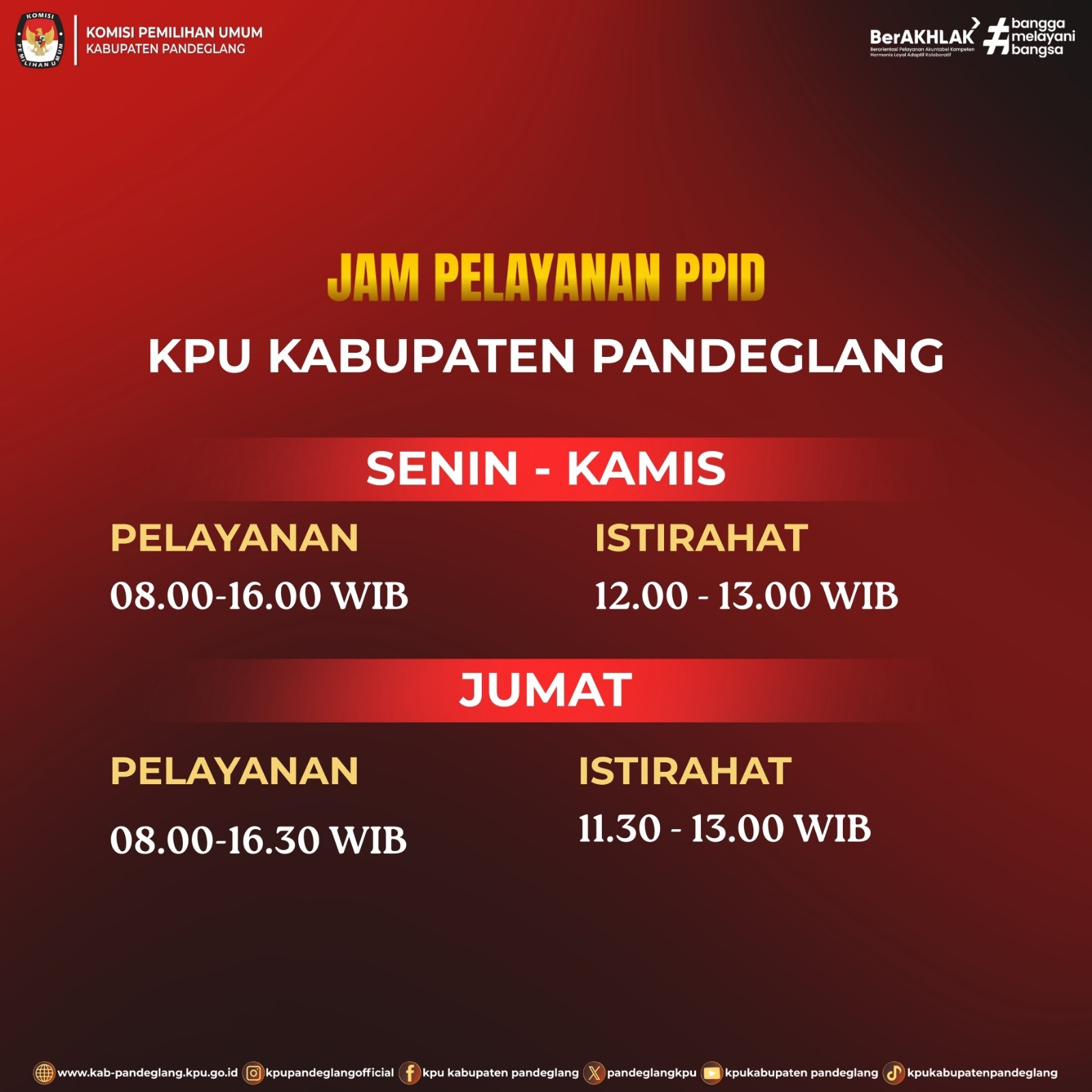 JADWAL PELAYANAN PPID